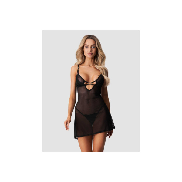 Alliane nuisette et string - Noirs